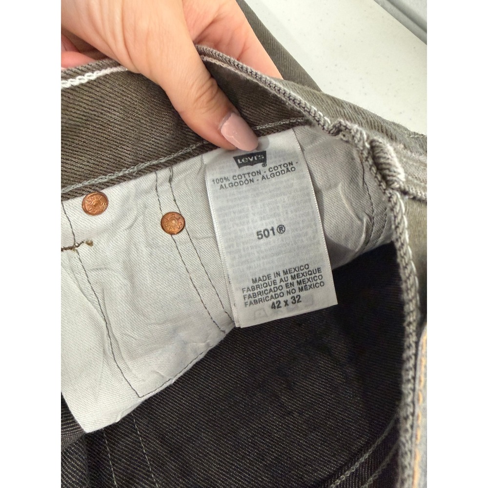 Levi's 501 Original Fit Jeans - Brown Denim - Size 42x32 - Picture 7 of 16